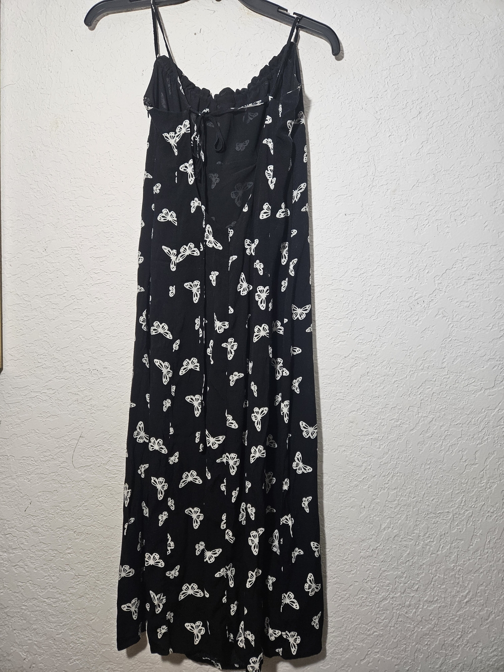 Forever 21 Size S Black Maxi Dress with White Butterfly Print